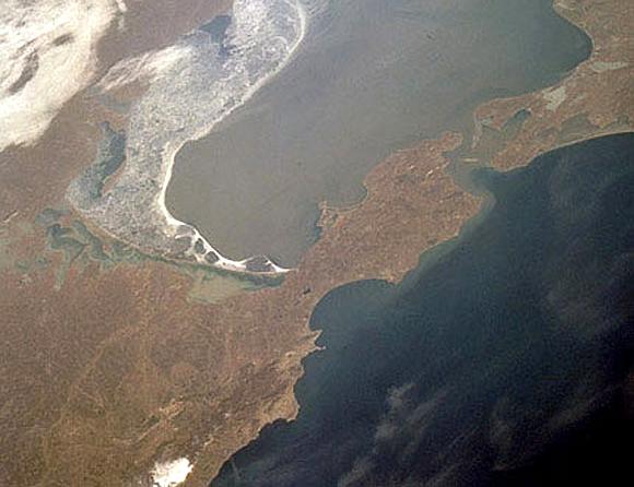 Восточная часть Крымского полуострова, вид из космоса